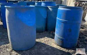 lot 312 image: Plastic open top barrels. Located in Batavia,...