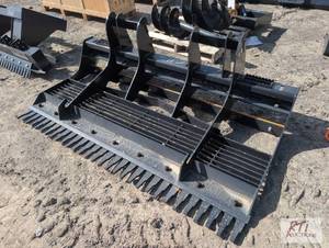 lot 115 image: Wolverine 80in land leveler for skid loader. ...