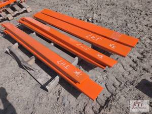 lot 148 image: 3X Pair of 6ft 4in fork extensions. MDI Item...