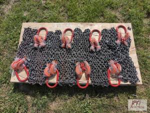 lot 151 image: 8X 7ft grade 80 double leg chain sl...