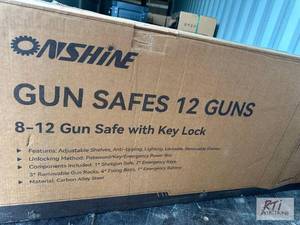lot 200 image: OnShine 8-12 gun lockable safe, 55i...