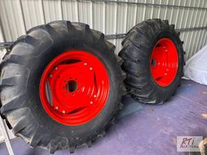 lot 192 image: Set of Rear Tractor Wheels and Tire...