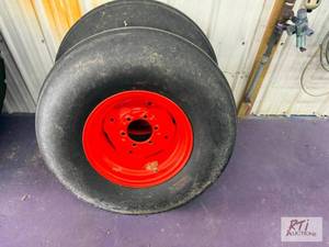 lot 193 image: Set of Front Tractor Tires and Whee...