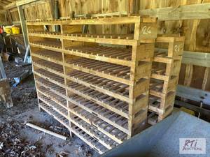 lot 250 image: (19) wooden stackable wine racks...