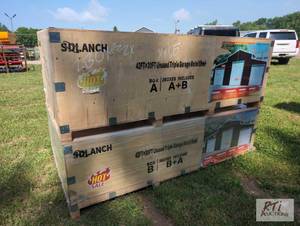 lot 20 image: 42ft x 30ft triple garage metal she...