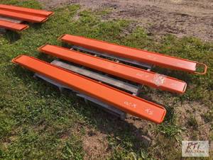 lot 145 image: 3X 6ft 4in pairs of fork extensions...