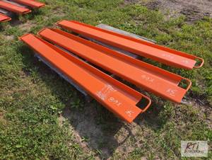 lot 147 image: 3X Pair of 7ft fork extensions, two...