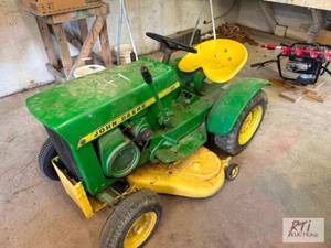 lot 146 image: John Deere 110 antique lawnmower. R...