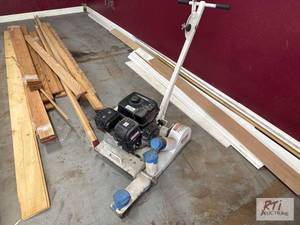 lot 242 image: Gas powered concrete saw with vacuu...