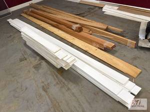 lot 267 image: Assorted redwood and vinyl boards. ...