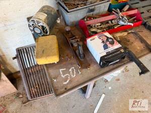 lot 341 image: Work bench with all contents. Inclu...