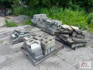 lot 394 image: 5 pallets of landscape Rock and bri...