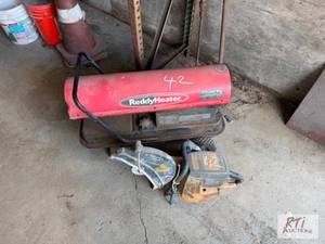 lot 447 image: K700 gas Rock Saw and a Reddy Heate...