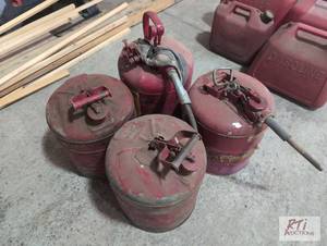 lot 29 image: (4) metal fuel cans...