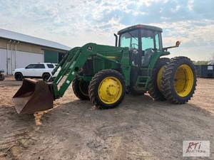 lot 66 image: John Deere 7810 tractor with John D...
