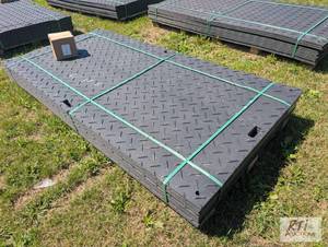 lot 212 image: 15X 4ft x 8ft plastic ground mats w...