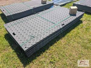 lot 214 image: 15X 4ft x 8ft plastic ground mats w...
