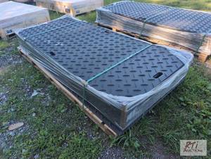 lot 217 image: 15X 4ft x 8ft plastic ground mats. ...