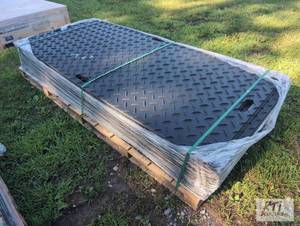 lot 218 image: 15X 4ft x 8ft plastic ground mats. ...