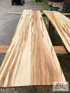 lot 213 image: 2 Sets of Live Edge Maple Bar top. ...