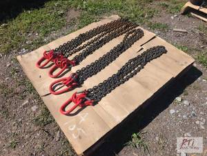 lot 219 image: 4X 2 leg grade 70 chain slings. Ite...