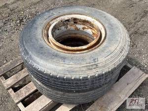 lot 224 image: Trailer spares. (2) Size 9R17.5HG. ...