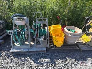 lot 233 image: Pallet of (4) Hoses on reels. gas c...