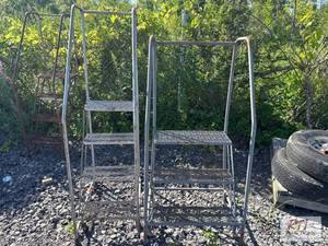lot 267 image: (2) ladders on wheels.&nbspItem is...
