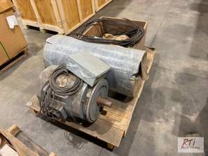 lot 129 image: Electric motor, cable, hardware, an...