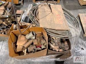 lot 223 image: Copper and pipe fittings and manifo...