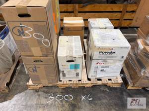 lot 300 image: (6) pallets of New powder coatings ...
