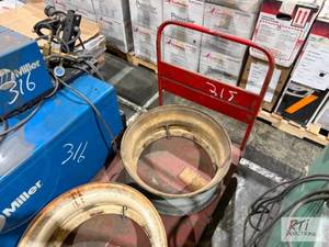 lot 315 image: Rolling cart with (2) truck wheels...