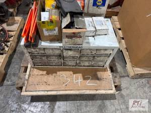 lot 342 image: Hardware bins with parts...