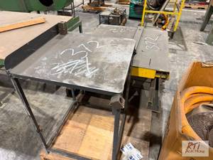 lot 372 image: Steel table and lift table...