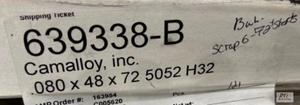 lot 416 image: Camalloy�5052 aluminum. 3,240LBS...
