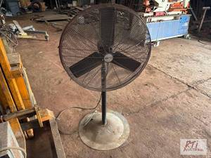 lot 98 image: Large steel free stand fan...