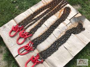 lot 247 image: 4X 2 leg grade 70 chain slings. Ite...