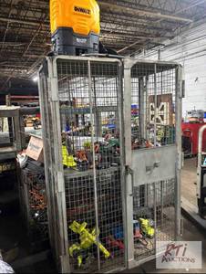 lot 277 image: Steel tool cage with contents. T...