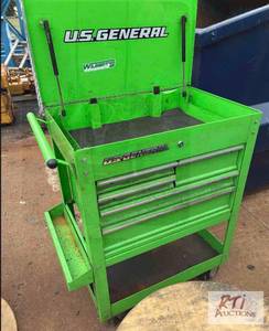 lot 328 image: U.S. General rolling tool cart. ...