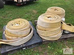 lot 362 image: (8) Rolls of 4in fire hose. Item is...