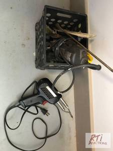 lot 369 image: Grinder and solder iron. Item is lo...