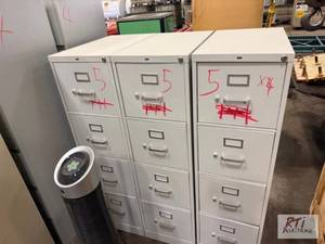 lot 463 image: (4) Filing cabinets and a space hea...