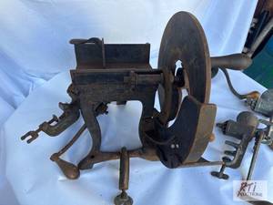 lot 65 image: Antique Sterling meat slicer and gr...