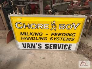 lot 149 image: Chore boy sign, 2 sided...