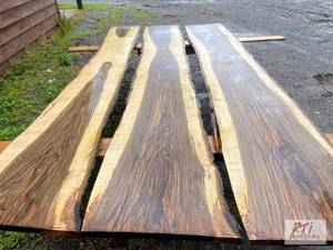 lot 256 image: 3X Live Edge Walnut Slabs. 112IN ...