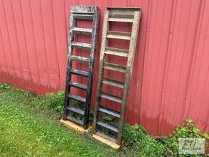 lot 323 image: (2) Heavy-duty trailer ramps, appro...