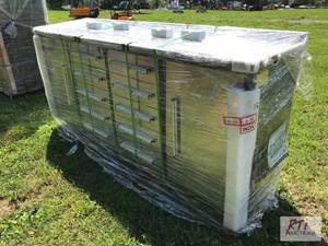 lot 89 image: New 7ft workbench - toolbox, stainl...