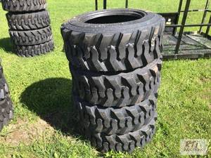 lot 90 image: 4X New 10x16.5 skid steer tires. M...