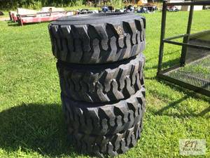 lot 92 image: 4X New 10x16.5 skid steer tires. M...