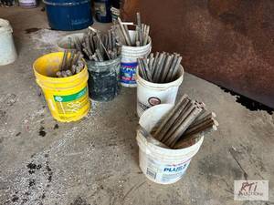 lot 79 image: (6) pails of sidewalk form stakes #...